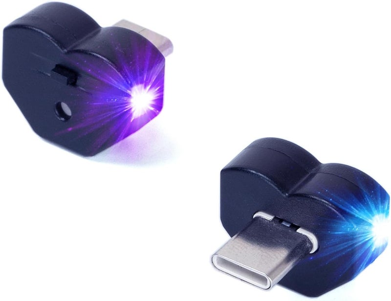 QUIVICO ضوء LED صغير من نوع USB-C، إضاءة داخلية RGB بألوان 8 لتزيين الهاتف، اللابتوب، لوحة المفاتيح، مصباح ليلي، قابل للتعديل في السطوع والاتجاه (الكمية: 2) - Image 1